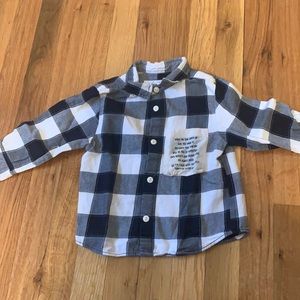 Toddler checked shirt, white and black